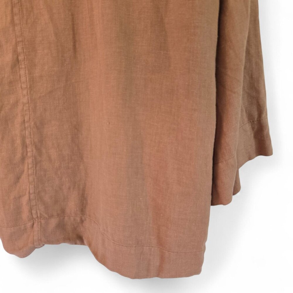 J.Jill Pure Jill Elements Womens 2X Linen Jacket Brown Hip Length Pockets - Picture 10 of 13